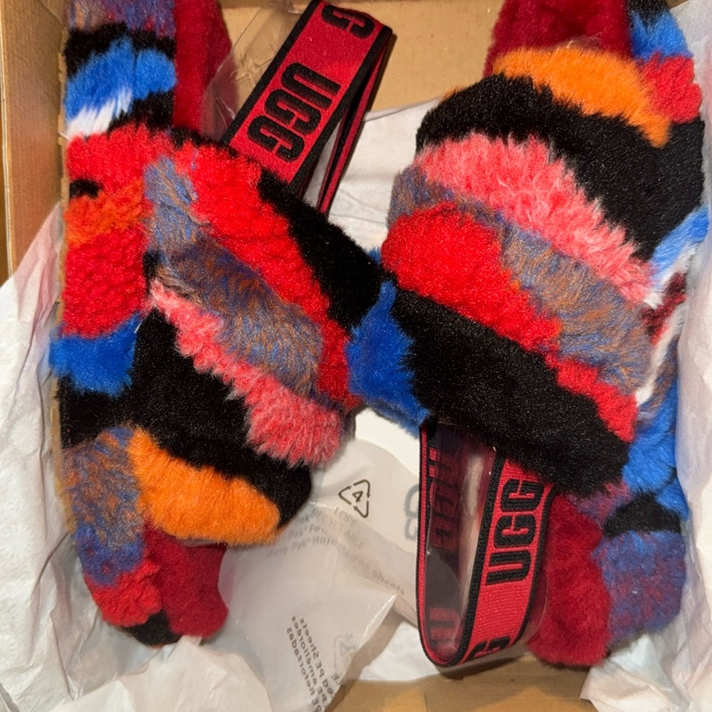 Fluff Yeah Cali Collage Ugg Slippers
